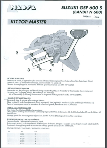 Stelaż kufra centralnego SUZUKI Bandit 750 (96-97) / Bandit 1200 N/S (96-00) / Bandit GSF600 N (94-99) SHAD S0B64T