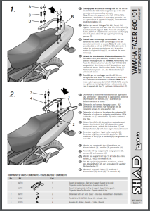 Stelaż kufra centralnego YAMAHA Fazer 600 (01-03) SHAD Y0FZ61ST 