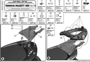 Stelaż kufra centralnego GIVI E331M YAMAHA MAJESTY 400 (04-14)