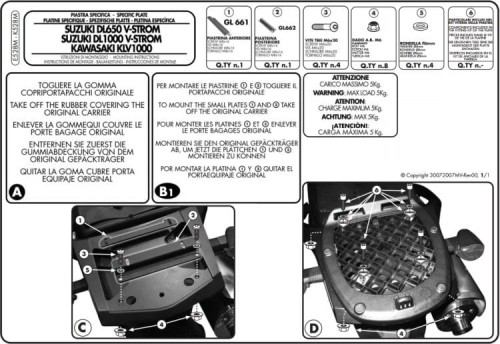 stelaż kufra centralnego givi e528m