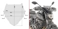 Szyba przyciemniana GIVI A2140 - widok na motocykl + wymiary