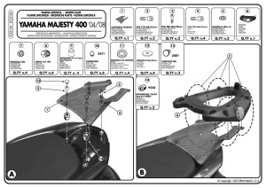 Kappa K331M Stelaż kufra centralnego Yamaha Majesty 400 (04-14) MONOLOCK