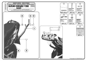Kappa K5220 Stelaż kufra centralnego Suzuki GSF 600 Bandit/S (00-04) / GSF 1200 Bandit/S (00-05)