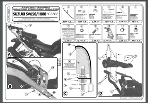 Stelaż kufra centralnego Kappa KZ529 SUZUKI SV 1000/1000S (03-07) / SV 650/650S (03-08)