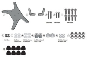 Kappa D7711KITK Kit montażowy do szyby 7710DTK / 7710DK KTM 390 / 790 / 890 Adventure/R