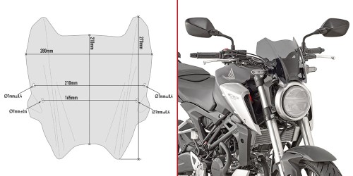 Szyba przeźroczysta GIVI A1164 Honda CB300r