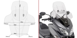 Givi AF3115 Szyba przezroczysta Airflow Suzuki Burgman 400 (17-25)