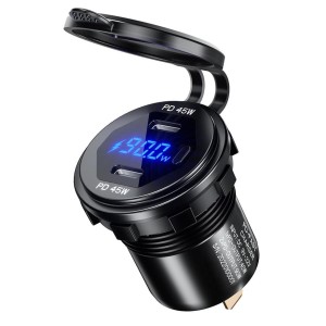 Motocyklowe gniazdo 2 x Typ-C PD - eXtremestyle - 90 W - MUS32