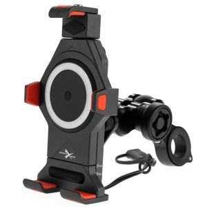 Uchwyt motocyklowy antywibracyjny z ładowarką do telefonu - R17W Wireless
