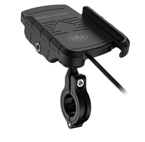 Uchwyt motocyklowy z ładowarką do telefonu - R9W-metal Wireless