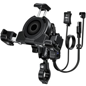 Uchwyt motocyklowy antywibracyjny z ładowarką indukcyjną - R23W-PD-BT