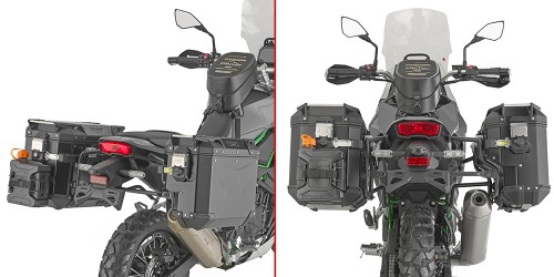 Stelaz kufrów bocznych Givi PLOS4139CAM na motocyklu Kawasaki KLE 500 2026