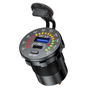 BIKETEC MOTOCYKLOWE PODWÓJNE GNIAZDO USB TYP-C + USB QC 3.0 40 W POWER DELIVERY