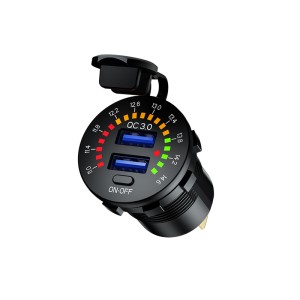 BIKETEC PRO GNIAZDO MOTOCYKLOWE 2X USB 3.0 QC Z WOLTOMIERZEM