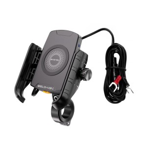 BIKETEC PRO UCHWYT MOTOCYKLOWY NA TELEFON DUAL Z ŁADOWARKĄ INDUKCYJNĄ I USB-C