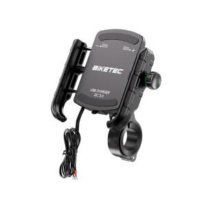 BIKETEC PRO UCHWYT MOTOCYKLOWY NA TELEFON ŁADOWARKĄ QC 3.0 USB-A