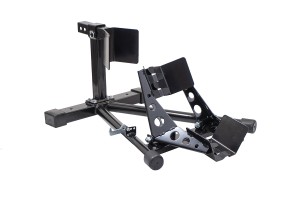 BIKETEC PRO UNIWERSALNY PODNOŚNIK STOJAK Z UCHWYTEM PRZEDNIEGO KOŁA DO TRANSPORTU MOTOCYKLA (Z KOŁYSKĄ) WHEEL CHOCK