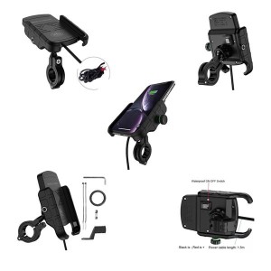 BIKETEC UCHWYT MOTOCYKLOWY Z ŁADOWARKĄ INDUKCYJNĄ NA TELEFON R9W-METAL WIRELESS
