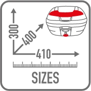 Wymiary kufra Givi E300N2B