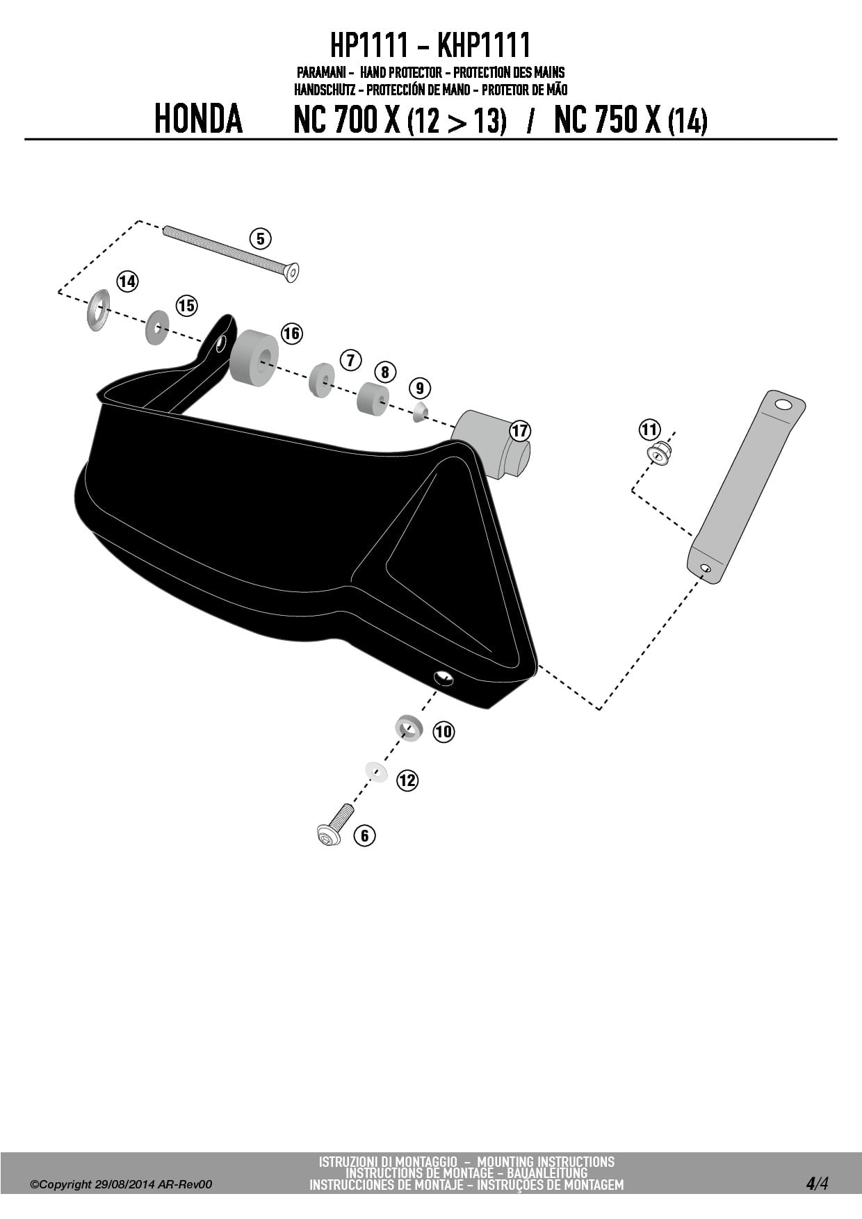 Givi HP1192 Hand Guards Honda CB500X / NC750X 2019-2024